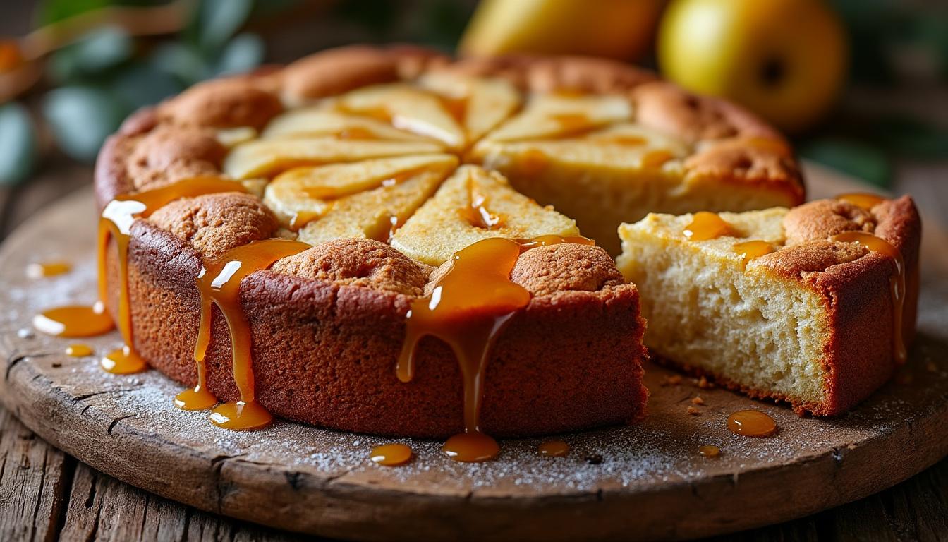 découvrez notre gâteau moelleux aux poires, farine de sarrasin et miel naturel, un délice automnal parfait pour savourer les saveurs de saison en toute gourmandise.