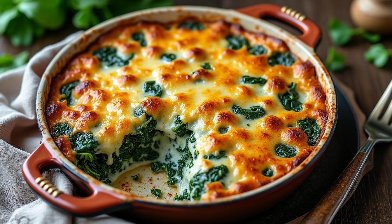 découvrez notre recette facile et gourmande de gratin savoureux aux blettes, un délice fondant parfait pour un repas healthy et réconfortant.