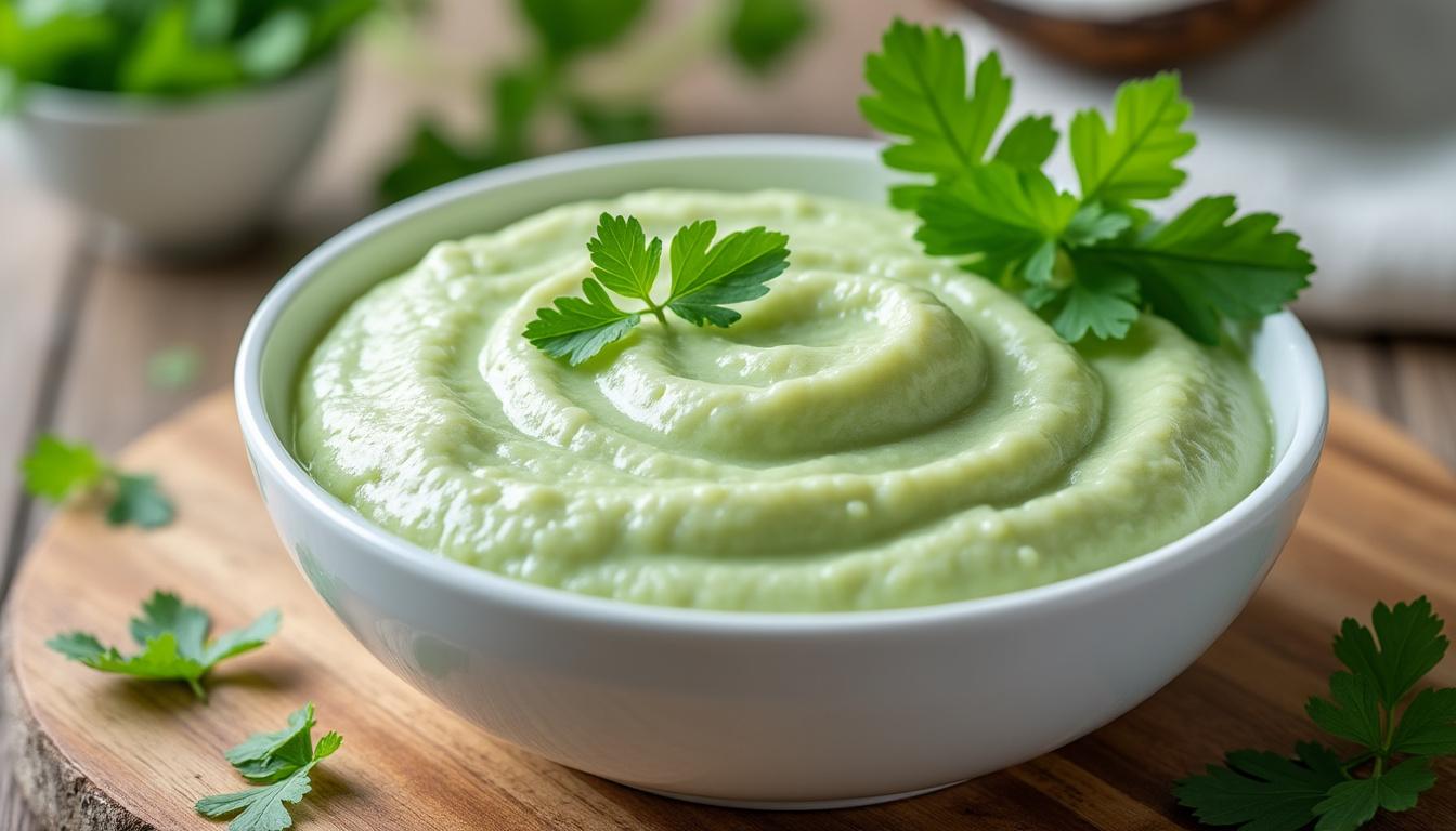 découvrez notre délice onctueux de sucrine du berry, subtilement infusé au lait de coco et délicatement parfumé à la coriandre, pour une expérience gourmande et originale.
