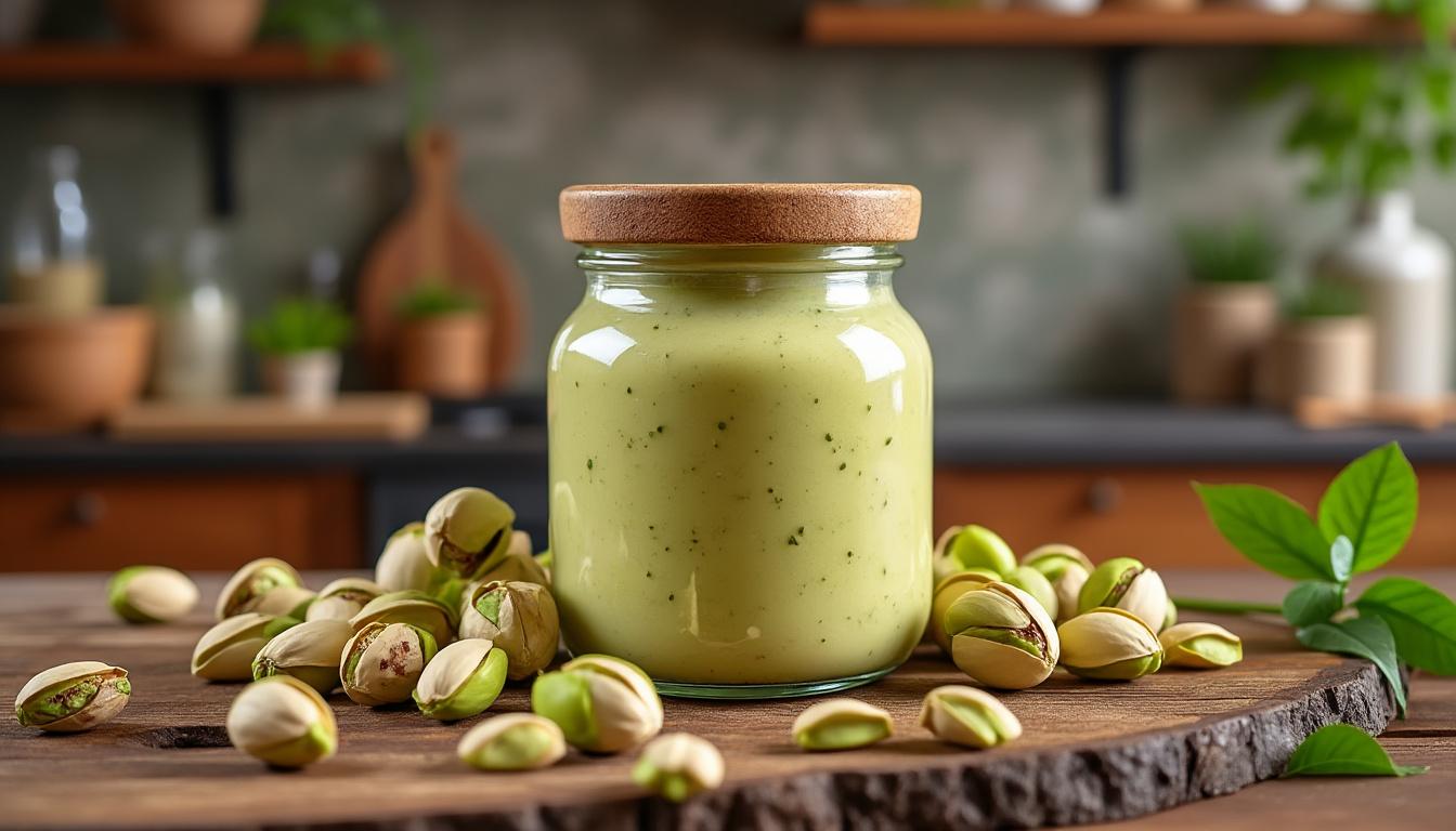 découvrez notre recette facile et gourmande de pâte à tartiner aux pistaches faite maison, pour un délice onctueux à savourer à tout moment.