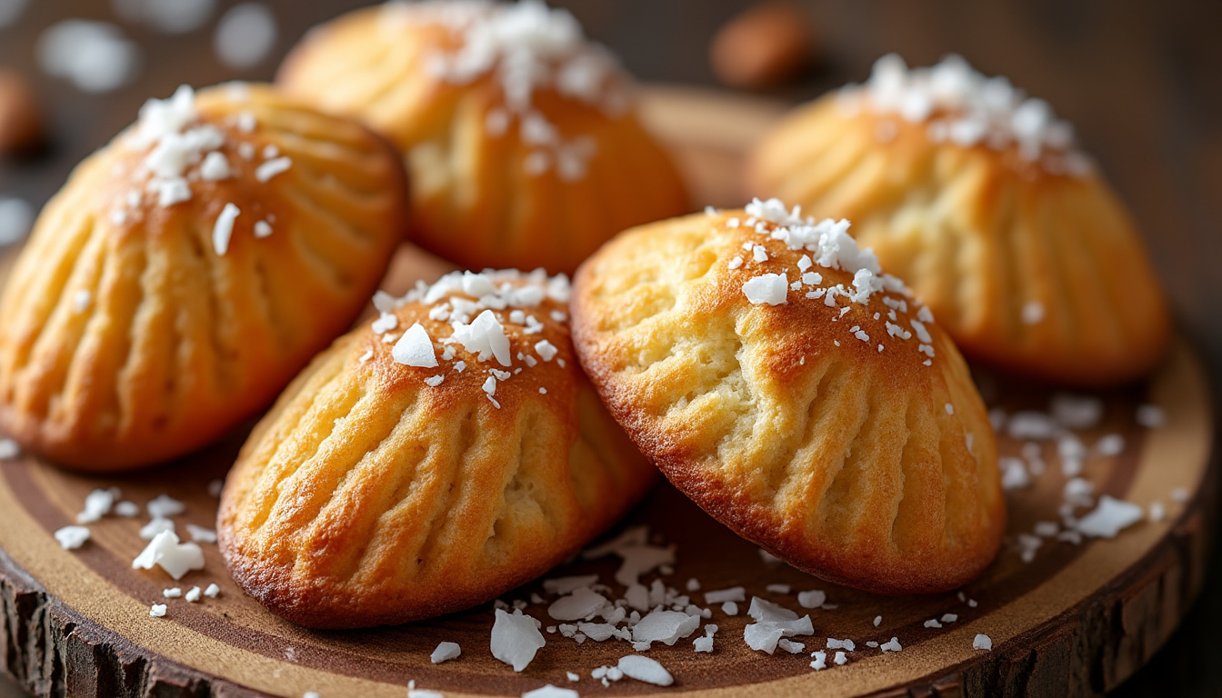savourez nos madeleines aux amandes, moelleuses et gourmandes, 100% sans gluten ni lactose, parfaites pour une pause douce et saine.