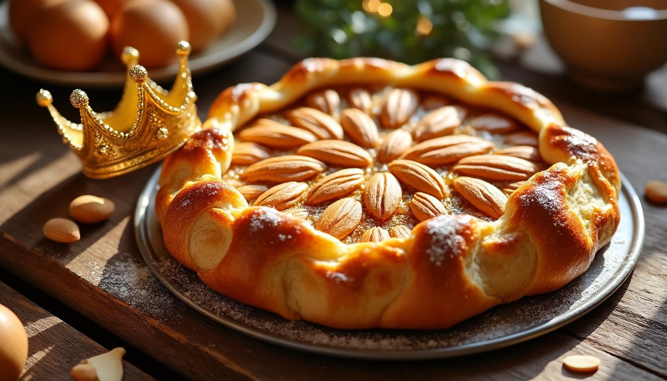 savourez une délicieuse galette des rois à la frangipane, 100% sans gluten, parfaite pour tous les palais et toutes les occasions.