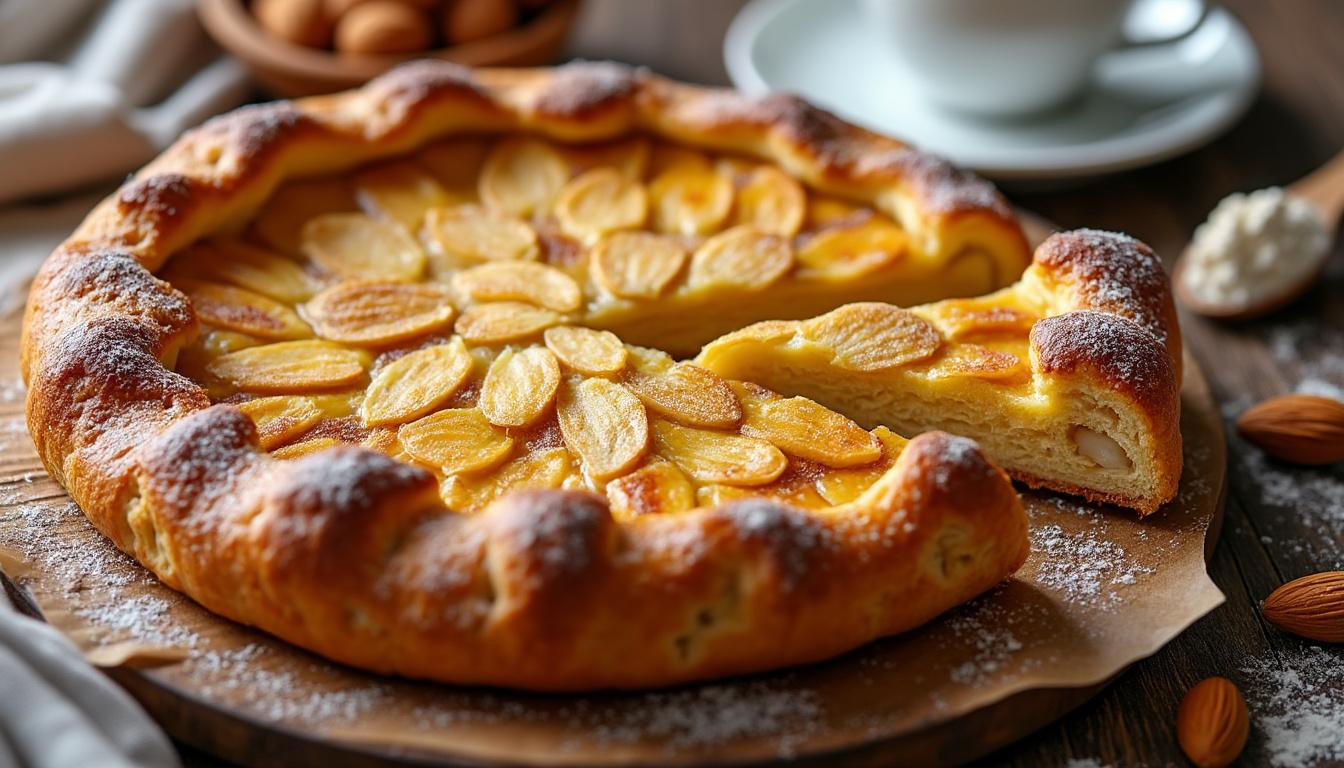savourez une délicieuse galette des rois à la frangipane, entièrement sans gluten, idéale pour ravir tous les palais lors de l'épiphanie.