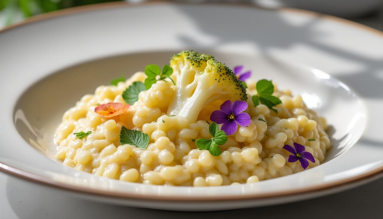 découvrez comment sublimer le chou-fleur dans une recette de risotto crémeux et innovant. une revisite gourmande alliant tradition et originalité pour émerveiller vos papilles.