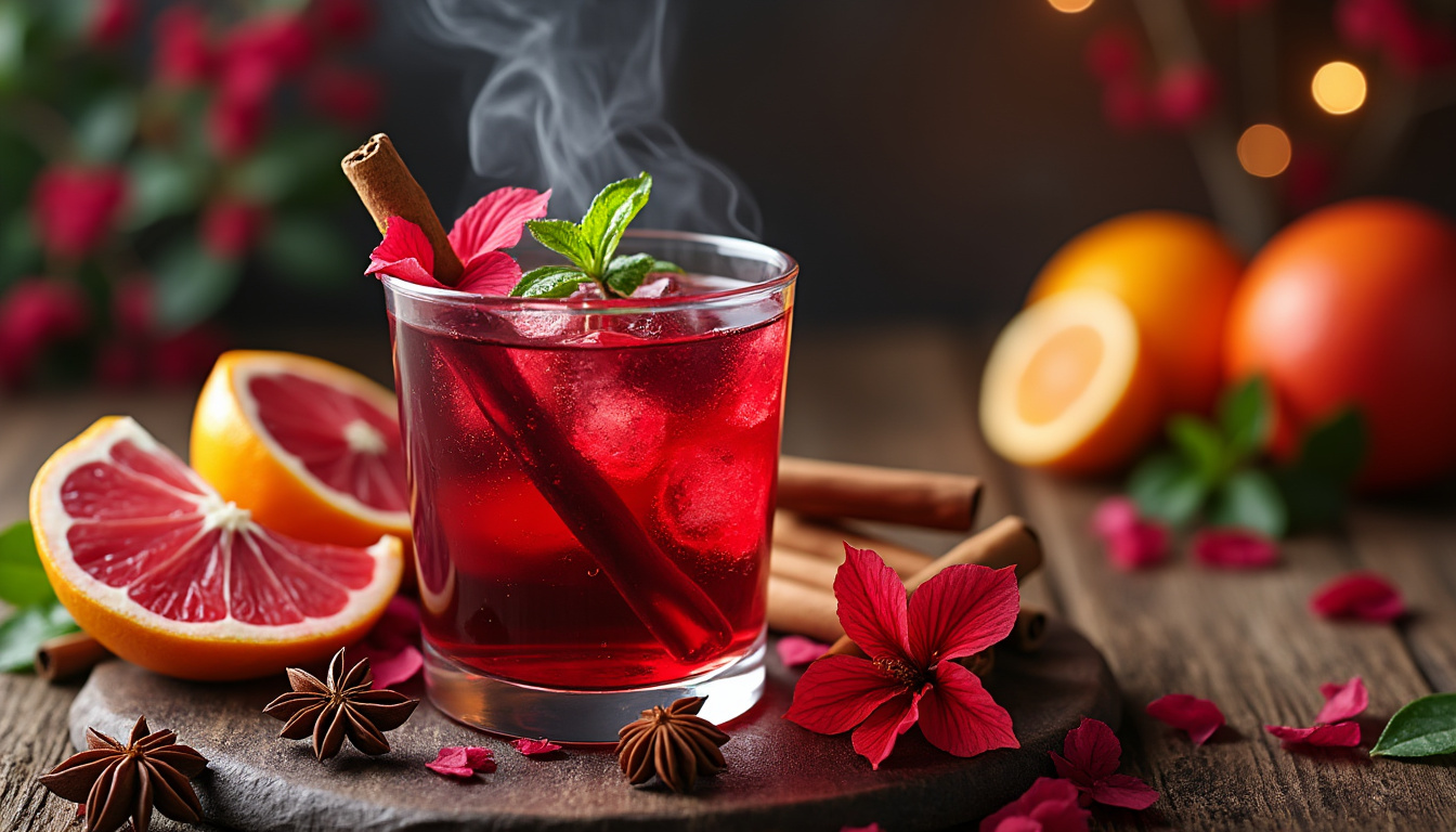 découvrez notre cocktail d'hibiscus inspiré du vin chaud, une boisson réconfortante à savourer avec ou sans alcool, parfaite pour toutes les saisons.