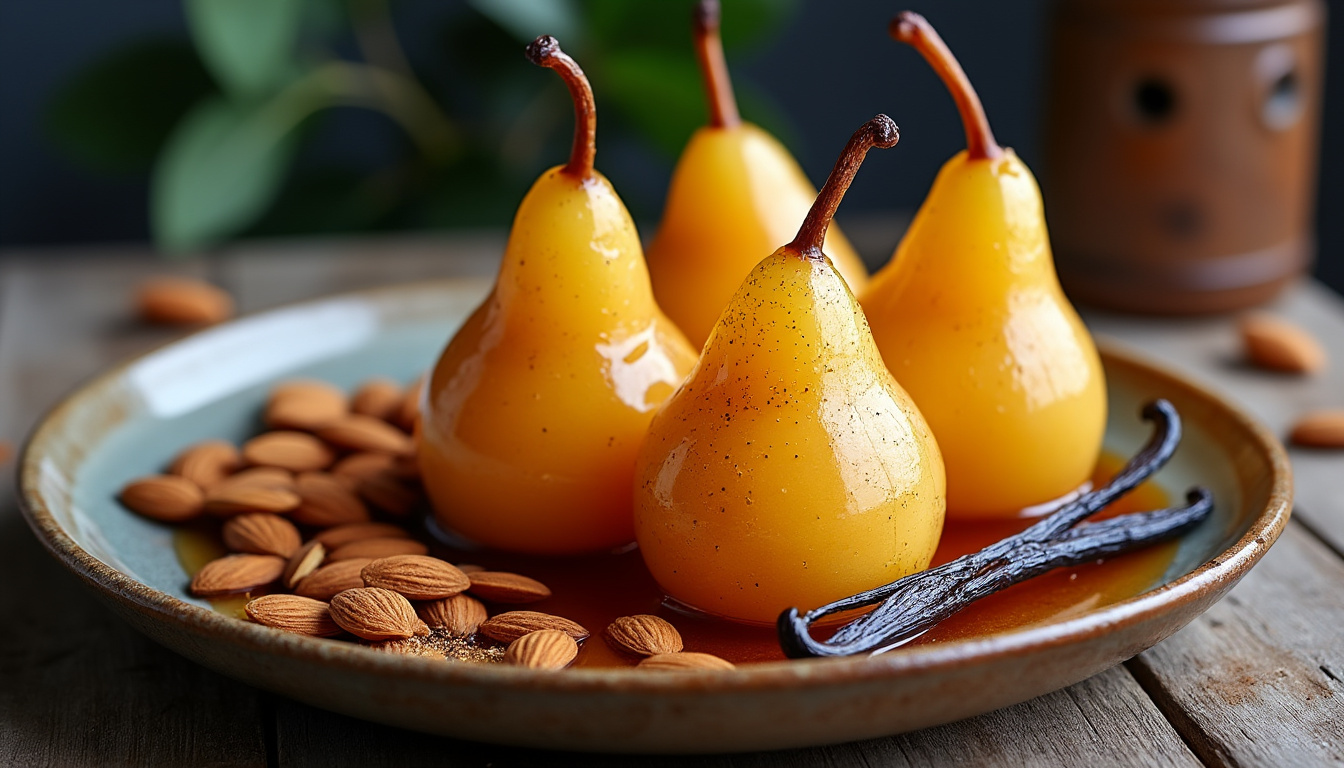 savourez un délice gourmand avec nos poires fondantes infusées à la vanille, une harmonie parfaite entre douceur et légèreté.