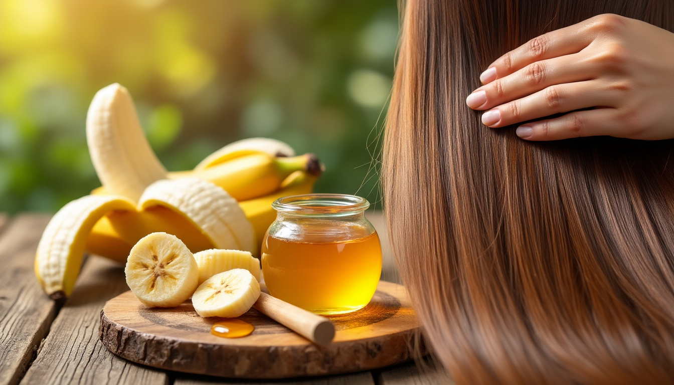 découvrez un soin naturel à base de banane et de miel pour renforcer vos cheveux et réduire la chute naturellement, tout en nourrissant votre cuir chevelu.