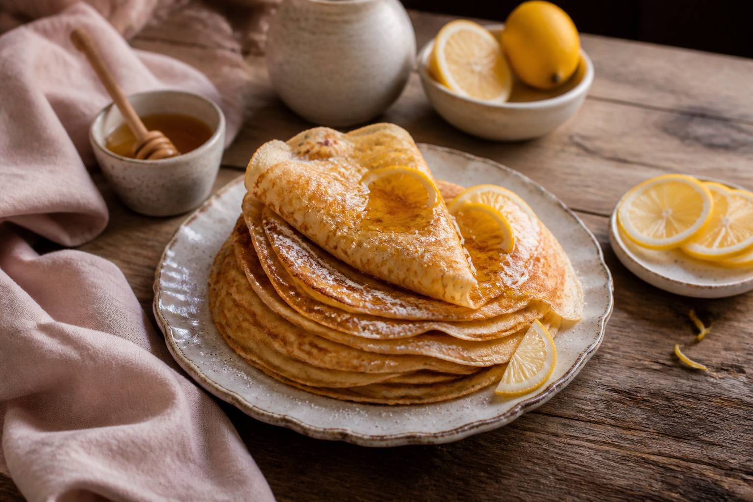 Illustration: Délicieuses crêpes au citron et miel naturel sans sucre
