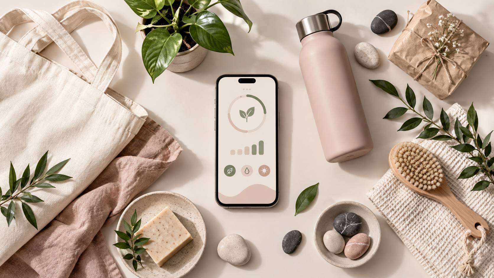 Illustration éditoriale du sujet : Applis éco-responsables pour adopter un mode de vie plus vert
