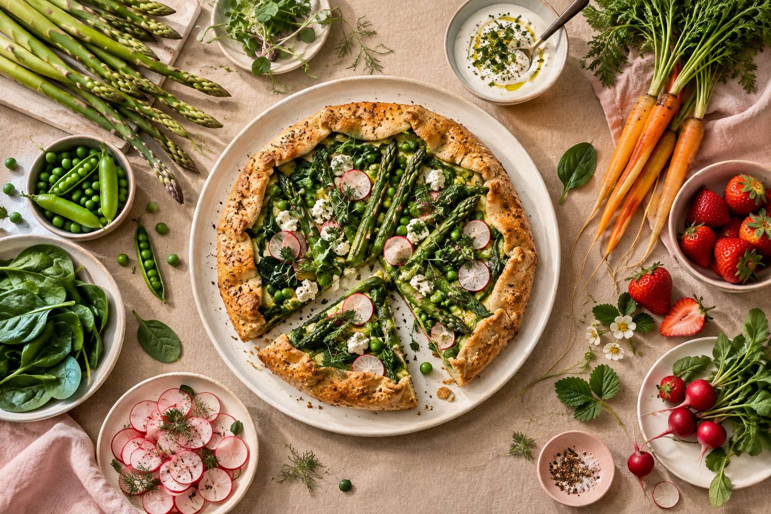 Illustration éditoriale du sujet : Les délices bio d'Avril : recettes saines et savoureuses pour tous