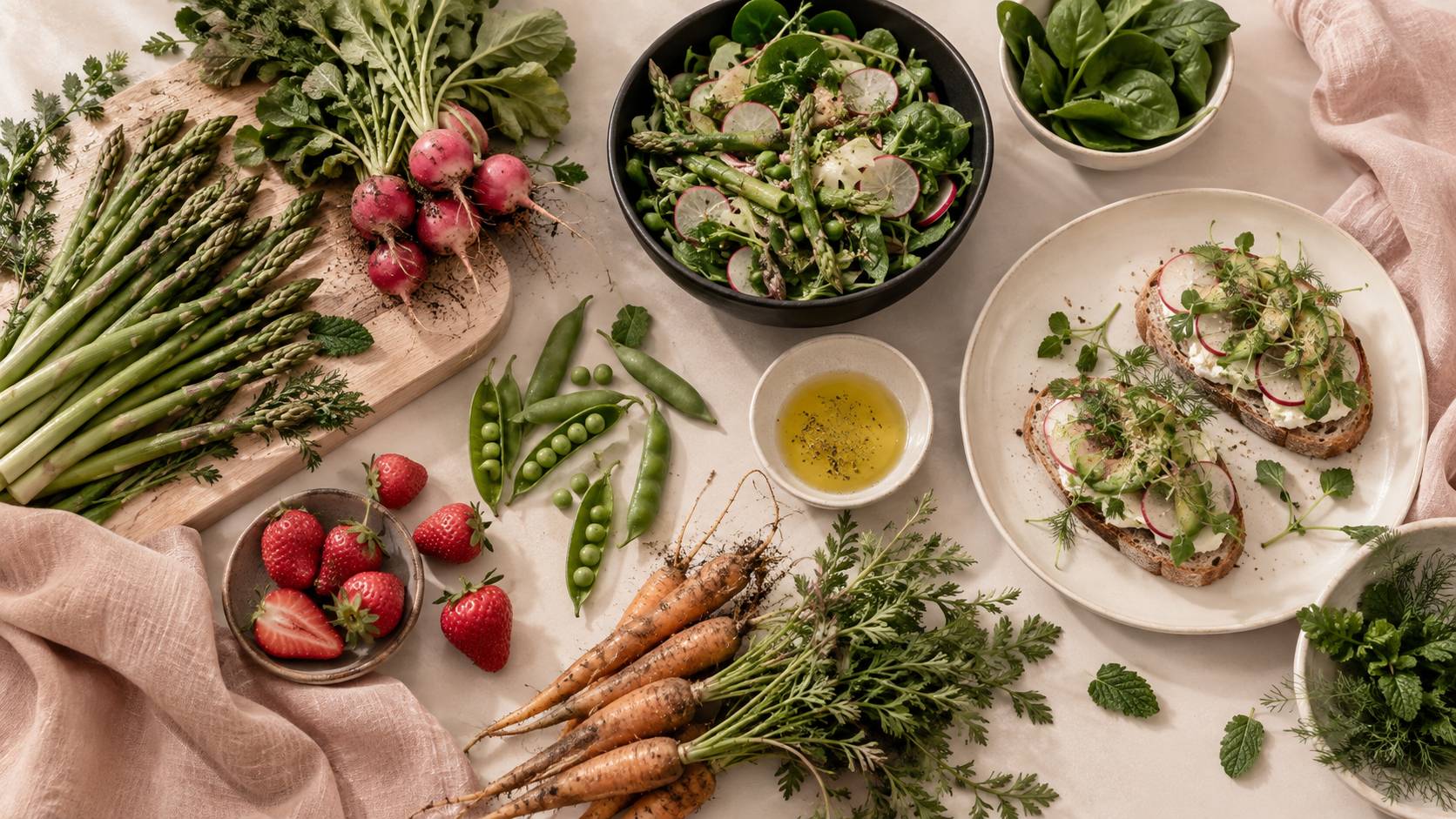 Illustration éditoriale du sujet : Les délices bio d'Avril : recettes saines et savoureuses pour tous